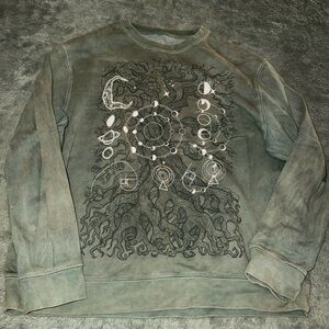 Earth Bound Green Graphic Crewneck Sweater